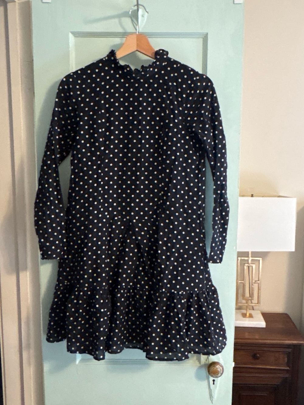 Polka Dot Ruffle Hem Dress